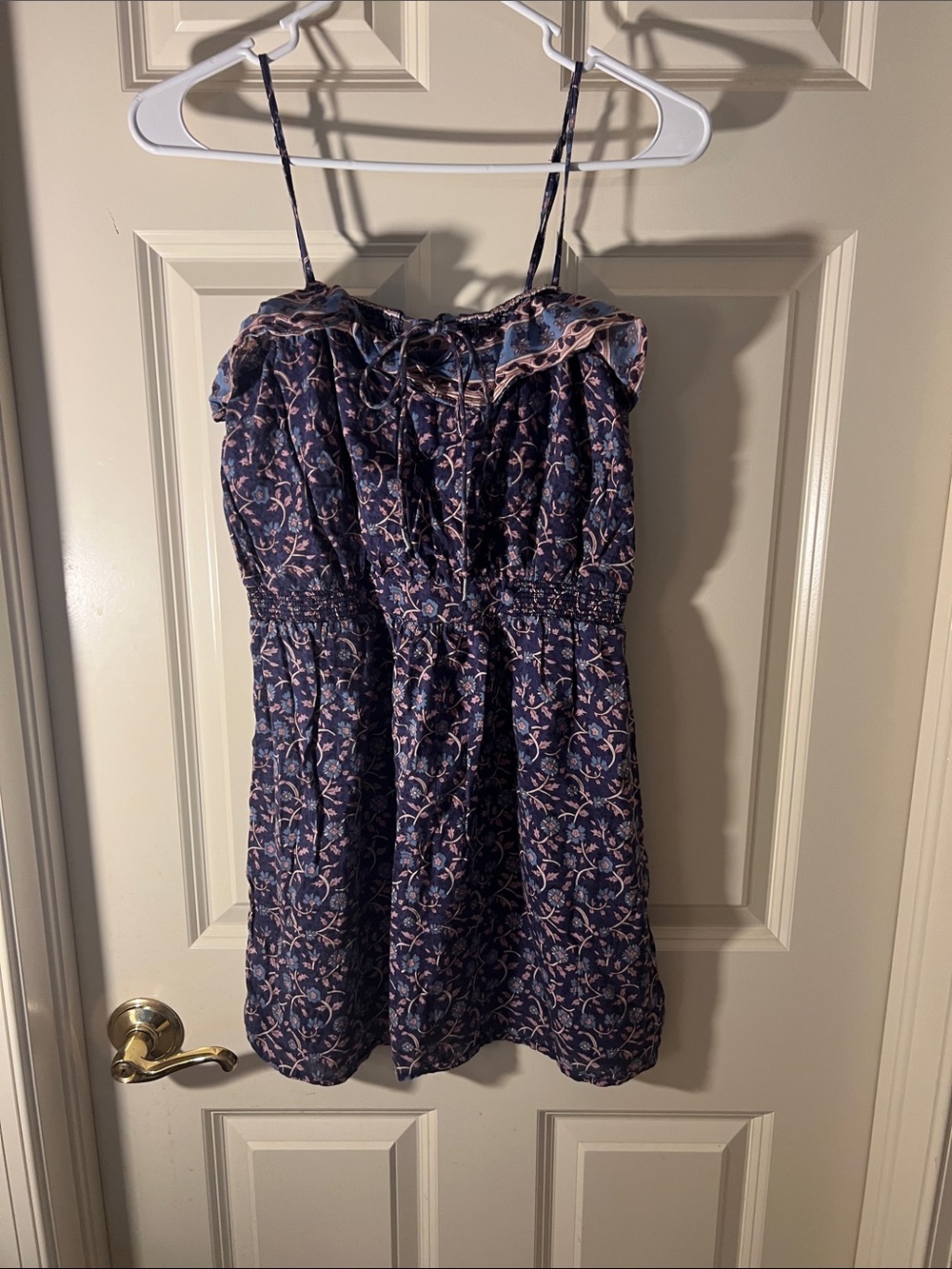 American Eagle Outfitters Navy and Pink Floral Midi Dress